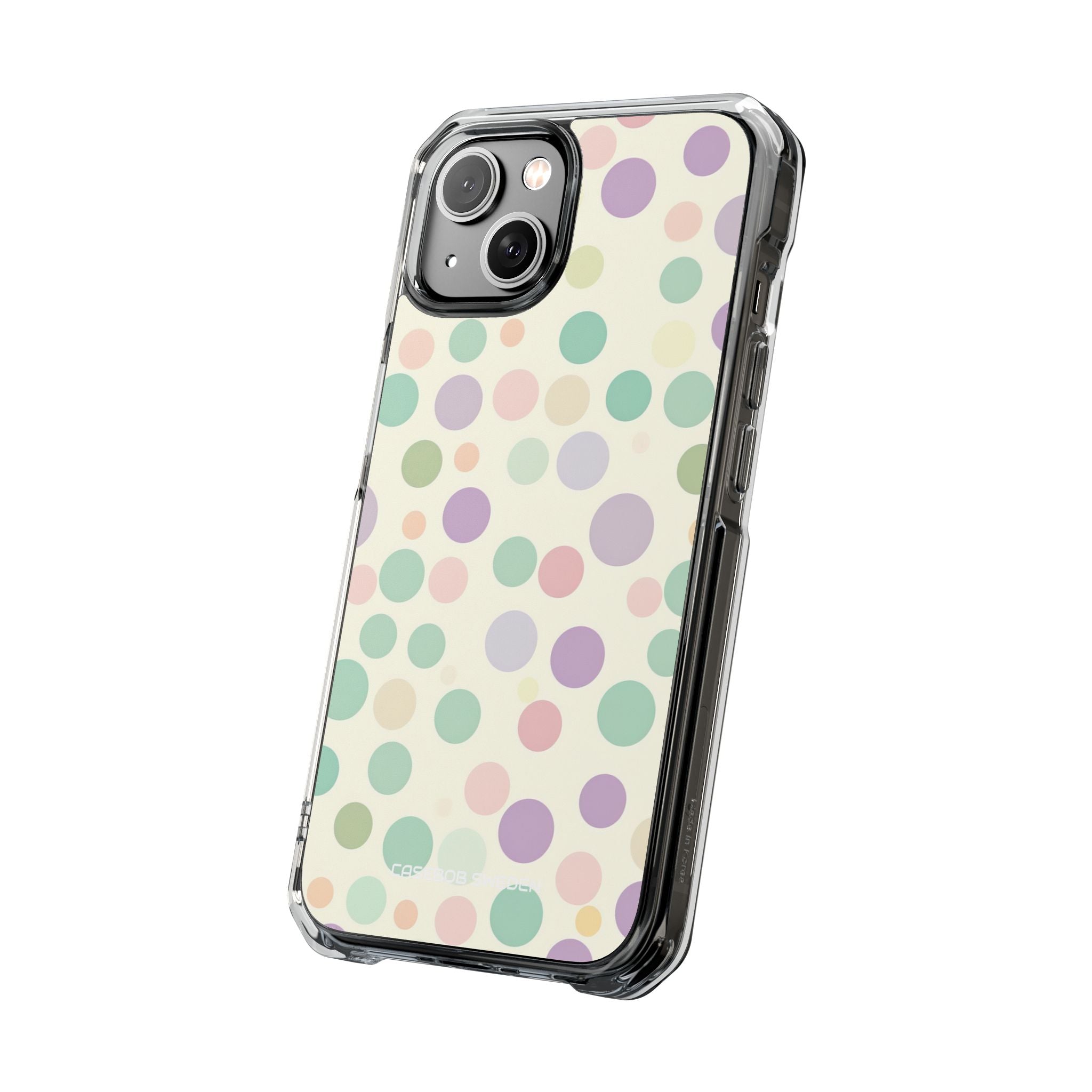 Playful Pastel Polka Dots - Clear Impact iPhone 14 Phone Case