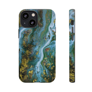 Ocean Blue Ink Art iPhone Case (Protective) iPhone 13 Mini Matte Phone Case