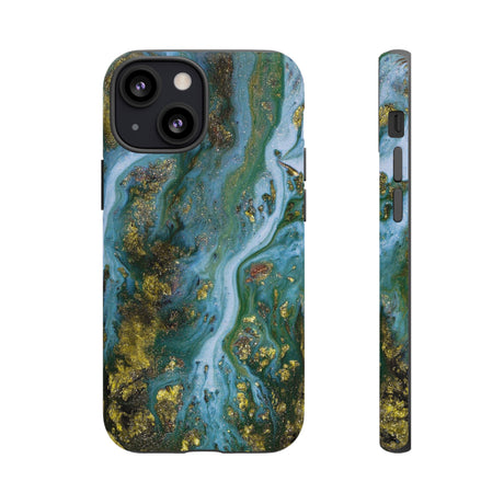 Ocean Blue Ink Art iPhone Case (Protective) iPhone 13 Mini Matte Phone Case