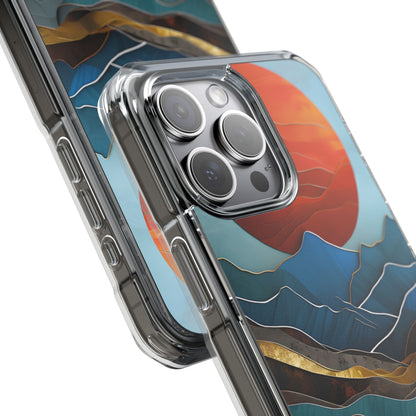 Sunset Geometry Waves iPhone Case - Impact