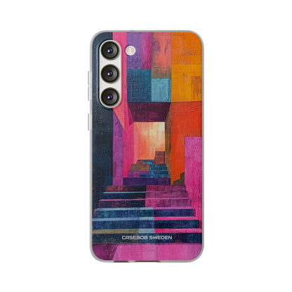 Pink Orange Geometry - Flexi Samsung S23 Phone Case