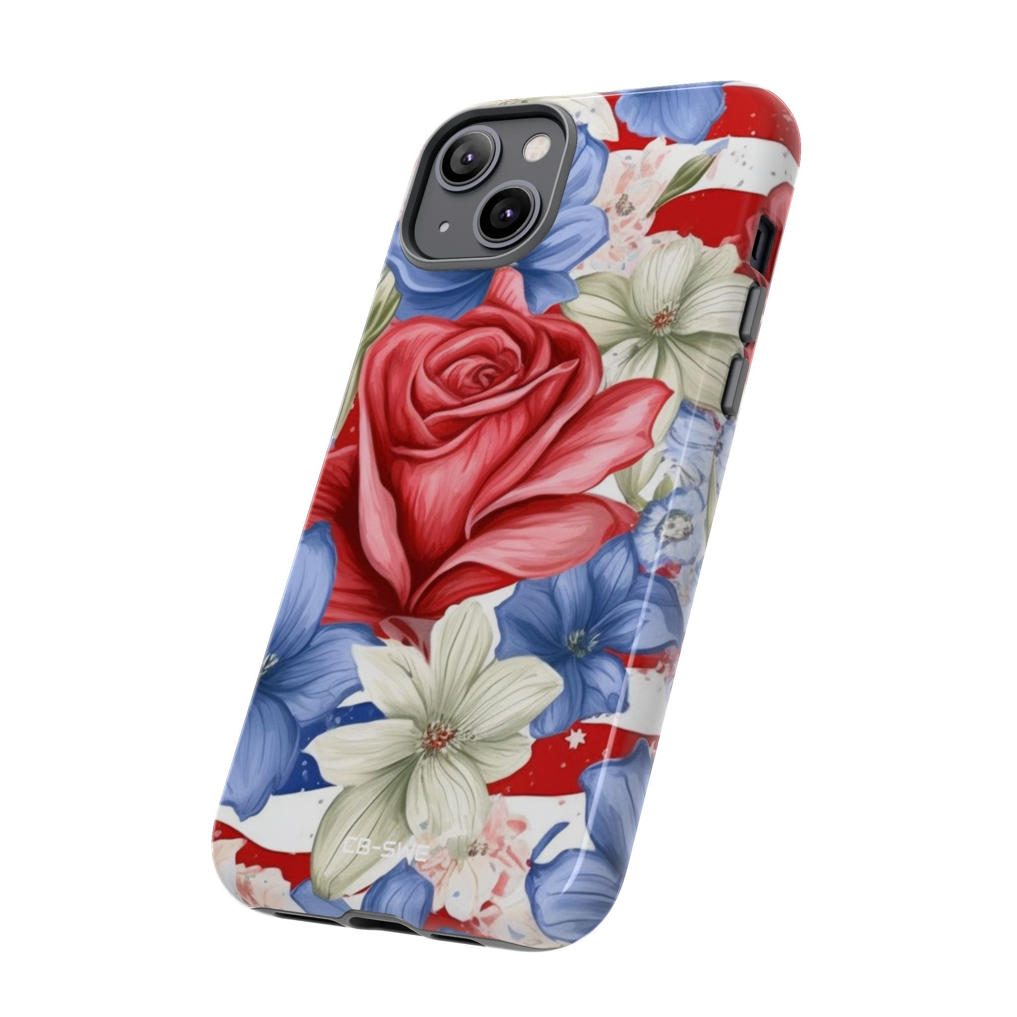 Roses Embrace Stripes - iPhone Case