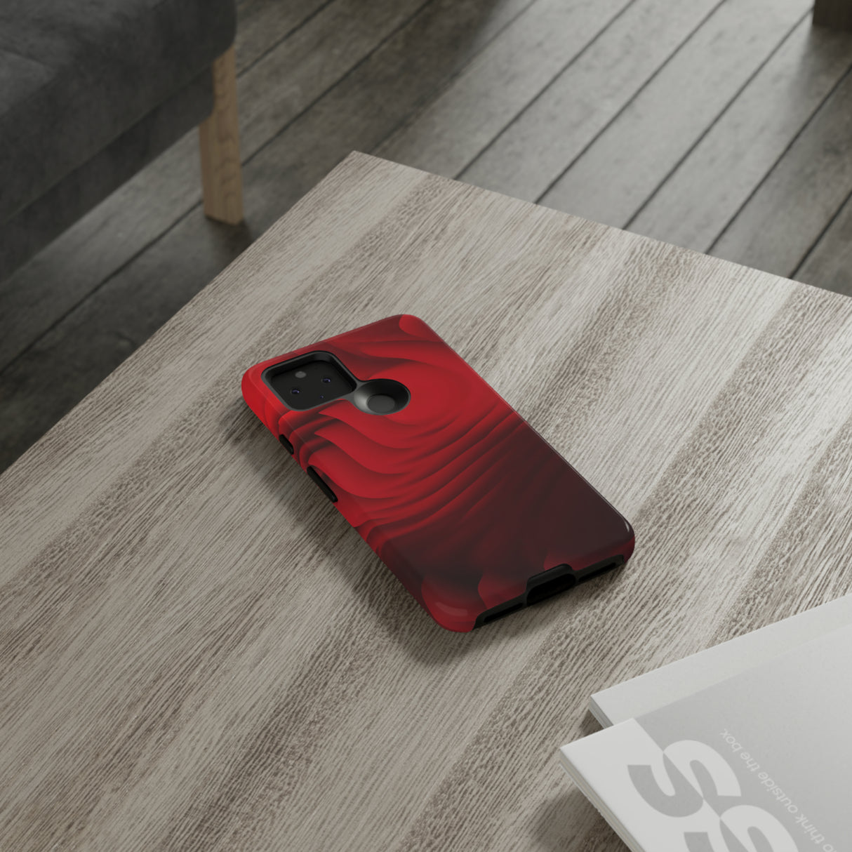 Red Center Waves - Protective Phone Case