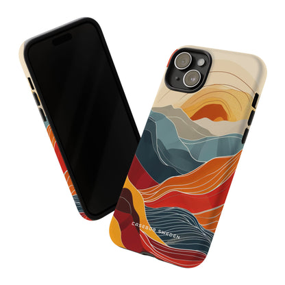 Harmonic Flow of Lines and Color iPhone 15 - Tough Phone Case