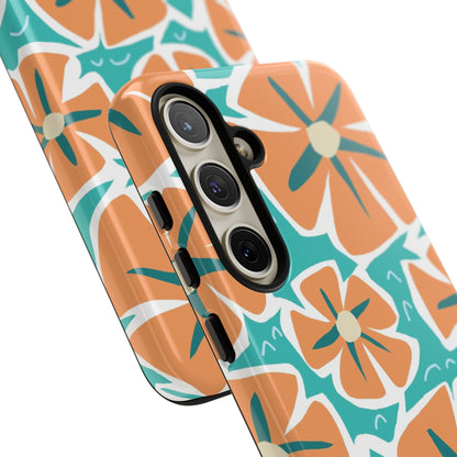 Orange Happy Flower - Protective Phone Case