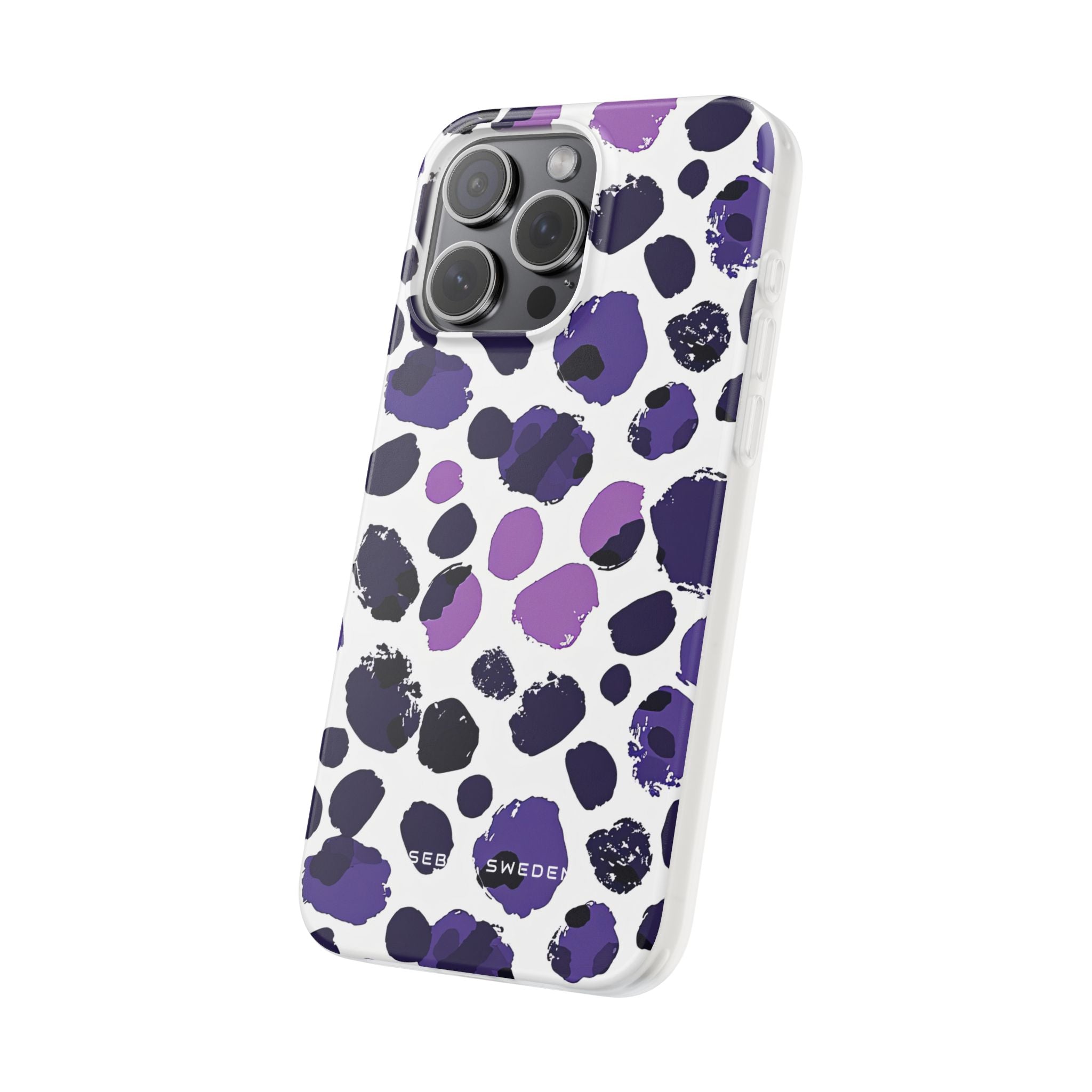 Purple Inkblots iPhone 15 - Flexi Phone Case