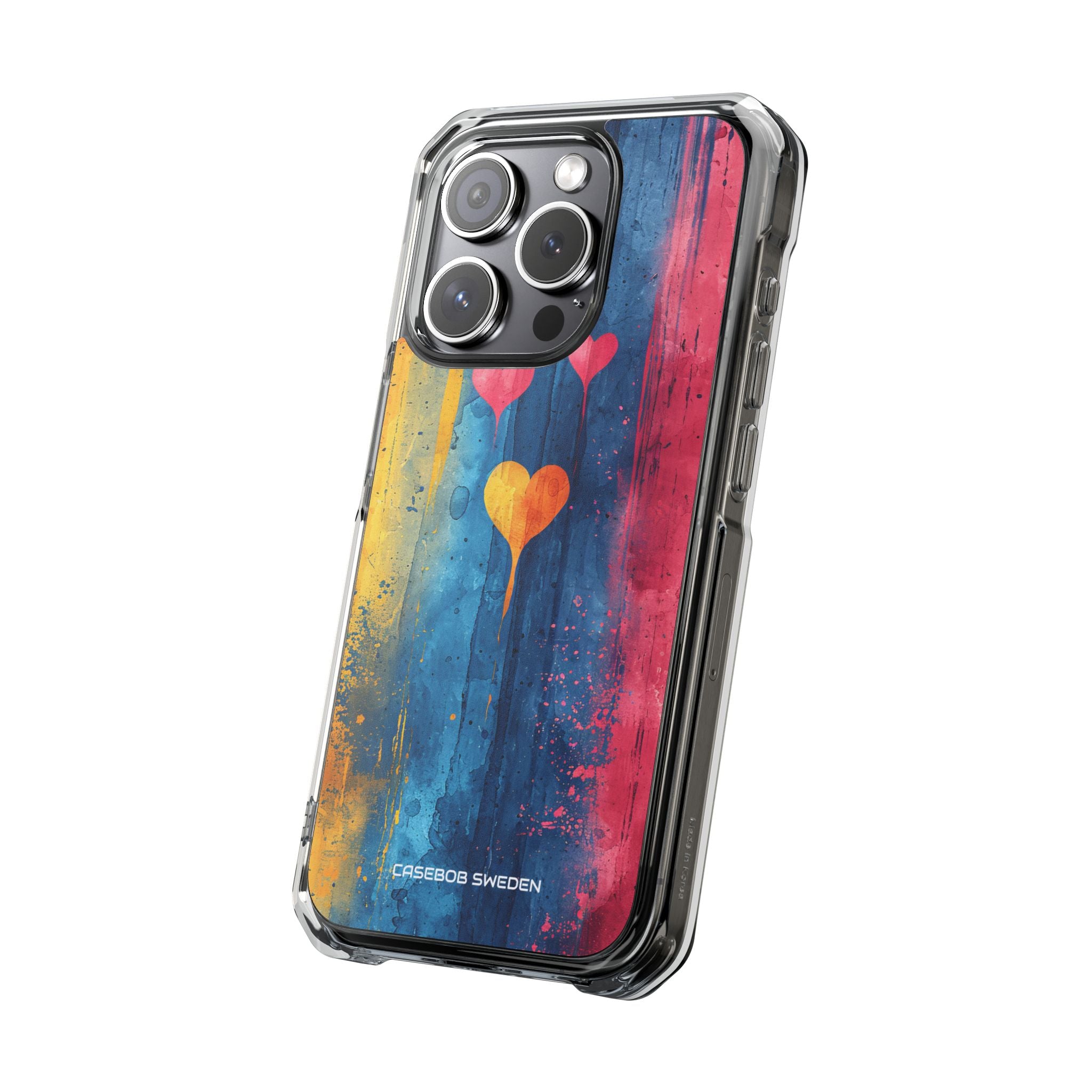 Hearts Watercolor Art - Clear Impact iPhone 15 Phone Case