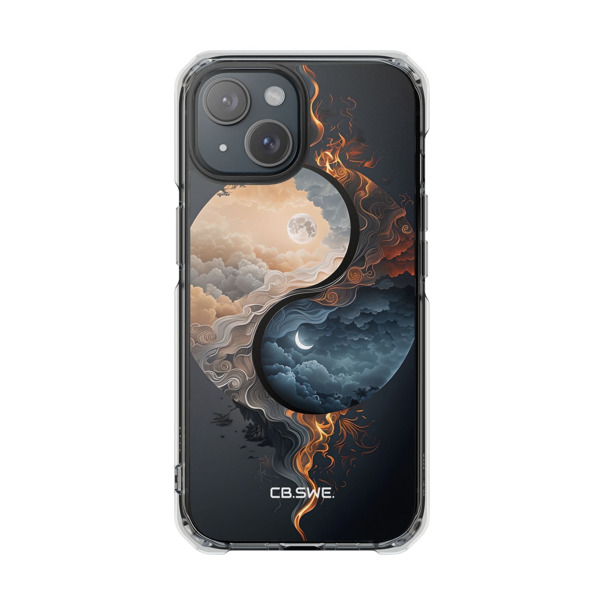 Surreal Day Night Yin Yang Symbol Artwork Phone iPhone 15 - Impact Clear+
