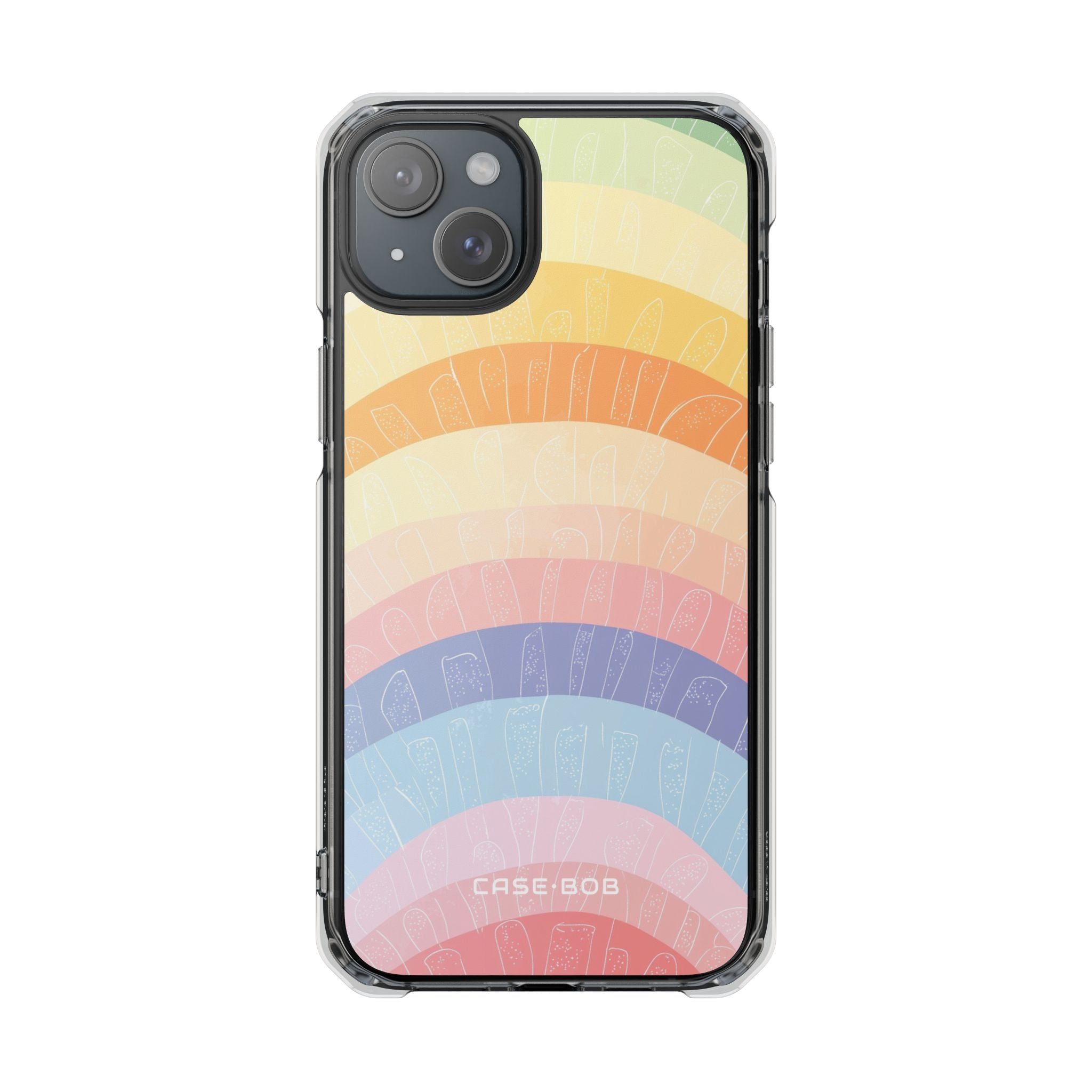 Pastel Rainbow Bands iPhone 15 Plus Case - Impact