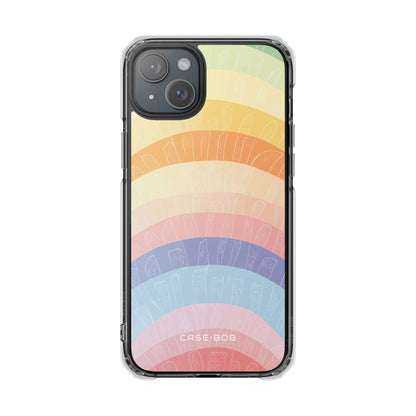 Pastel Rainbow Bands iPhone 15 Plus Case - Impact