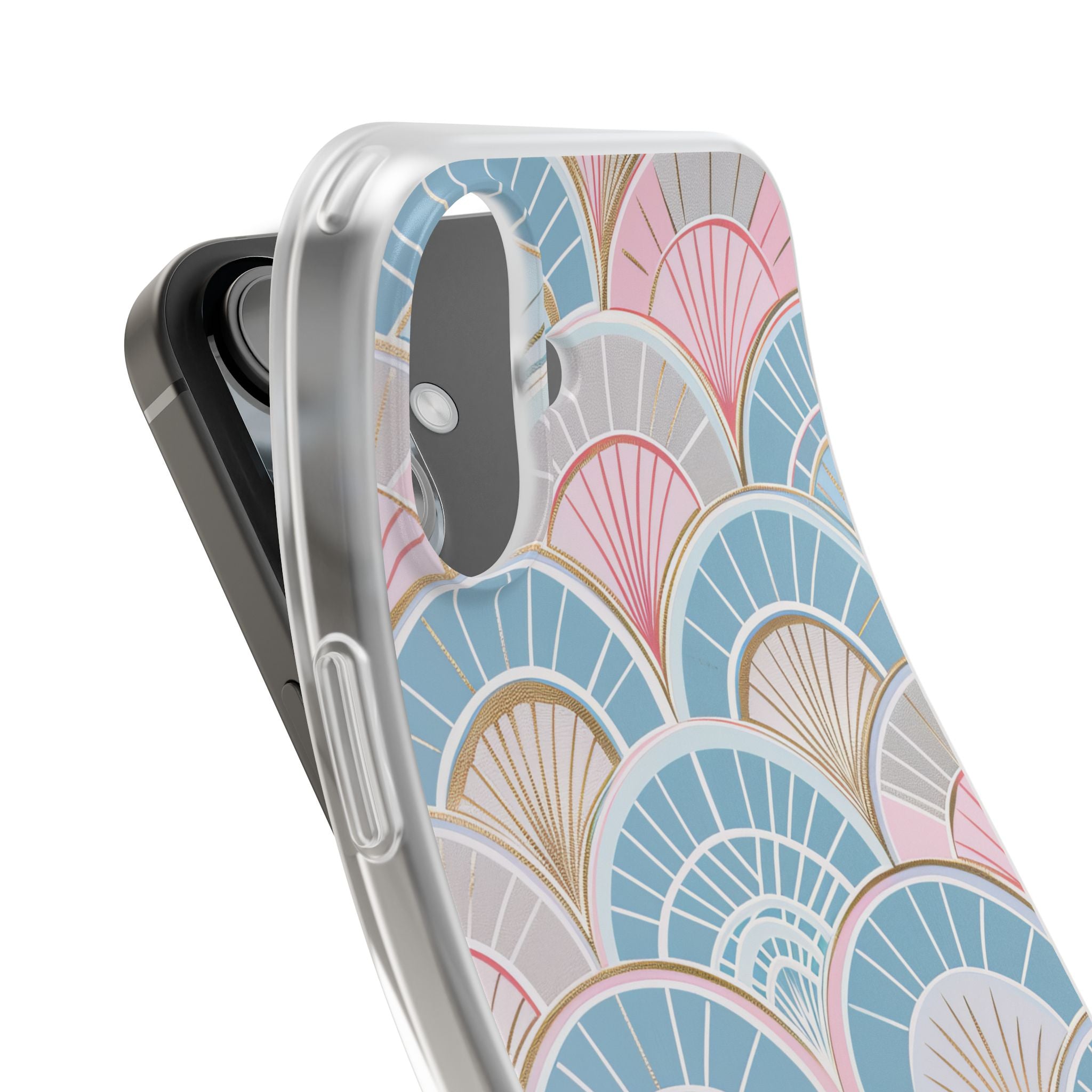 Art Deco Pastel Fan Pattern - Flexi iPhone 16 Phone Case