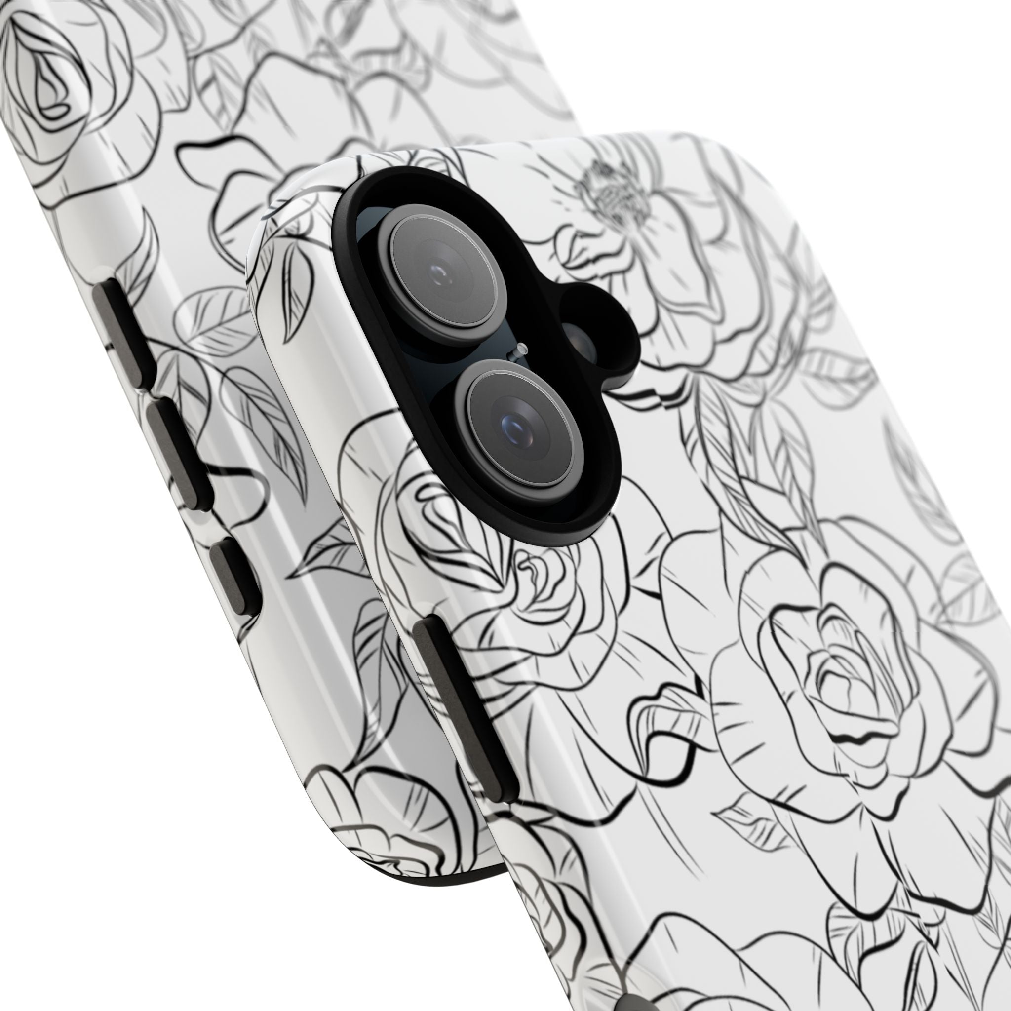Intricate Rose Sketches - iPhone Case