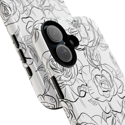 Intricate Rose Sketches - iPhone Case
