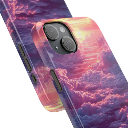 Pink Purple Clouds - Slim iPhone 15 Phone Case