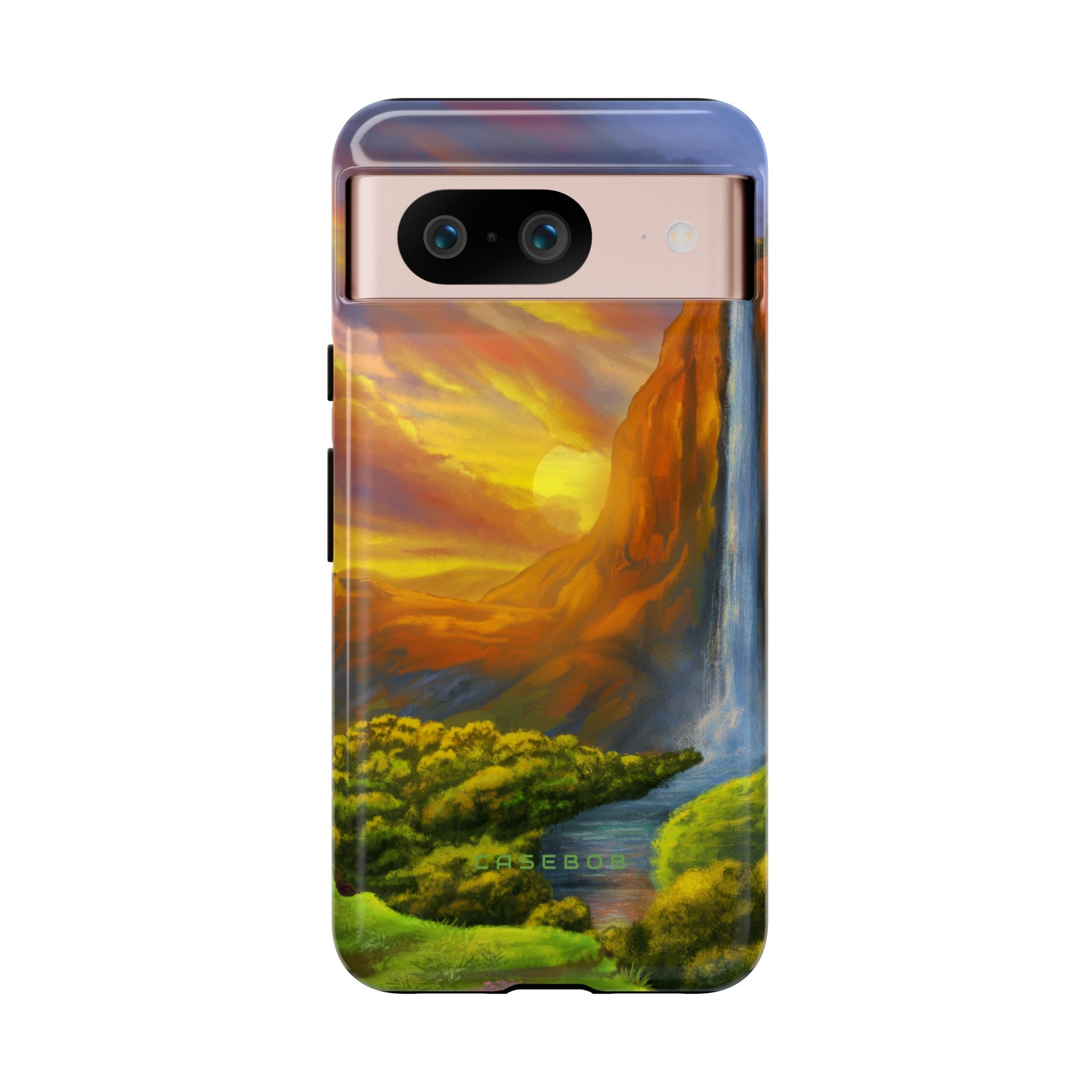 Fantasy Landscape with Waterfall - Protective Phone Case