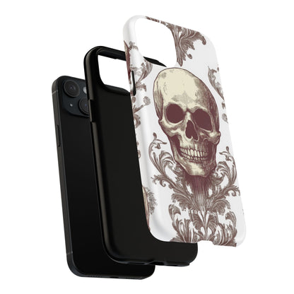 Gothic Skulls and Ornate Foliage iPhone 15 | Tough+ Phone Case