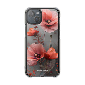 Coral Elegance - Handyhülle für iPhone (Clear Impact - Magnetisch)