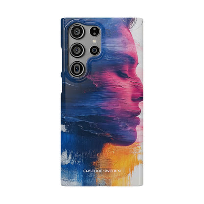 Blue Magenta Portrait - Slim Samsung S23 Phone Case