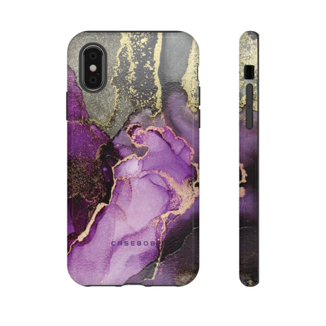 Purple Marble & Gold Phone - Protective Phone Case