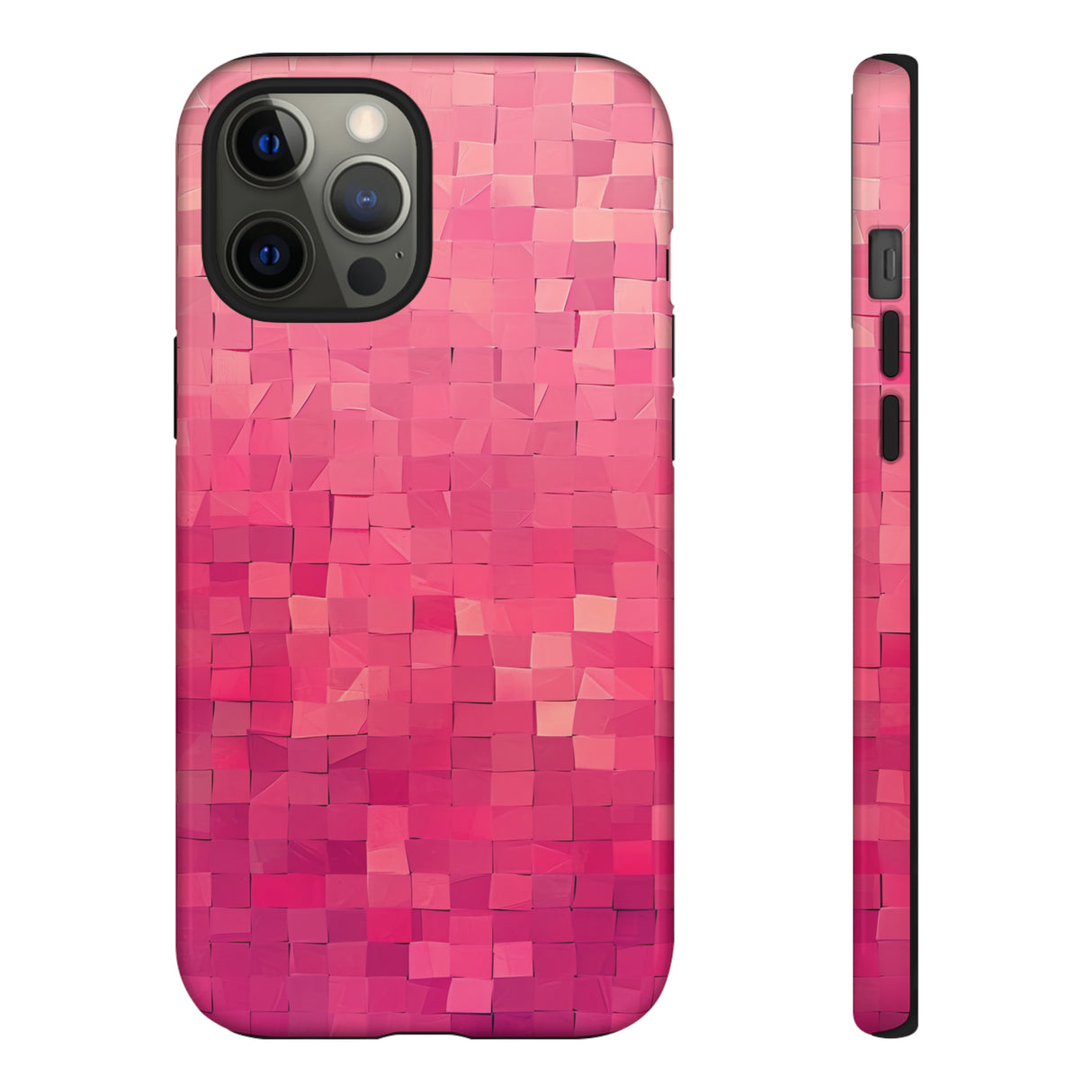 Pink Transition Squares - Protective Phone Case