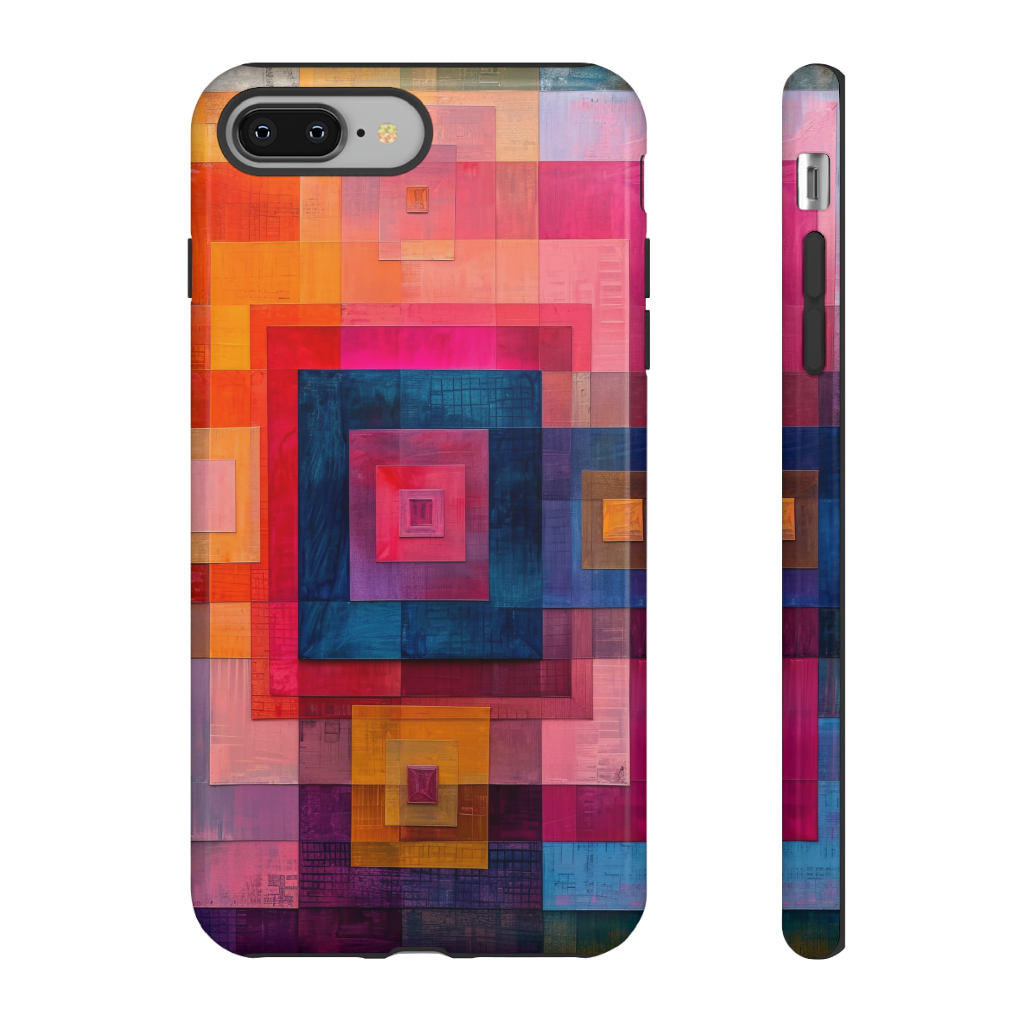 Center-Out Pastel Squares - Protective Phone Case