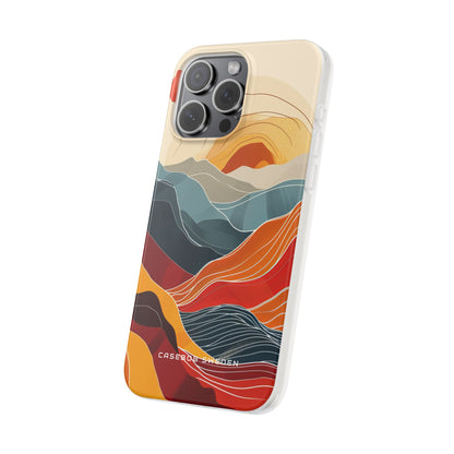 Harmonic Flow of Lines and Color iPhone 15 - Flexi Phone Case