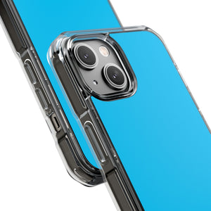 Vivid Sky Blue | Handyhülle für iPhone (Clear Impact Case – magnetisch) 