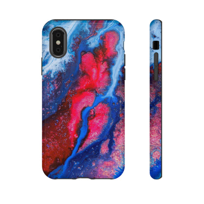 Red n Blue Ink Art iPhone Case (Protective) iPhone X Glossy Phone Case