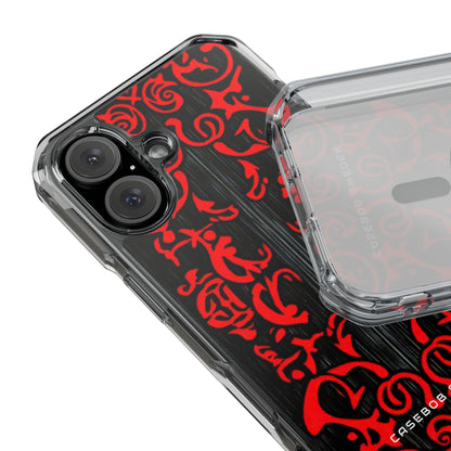 Gothic Crimson Symmetry iPhone 16 - Clear Impact Phone Case