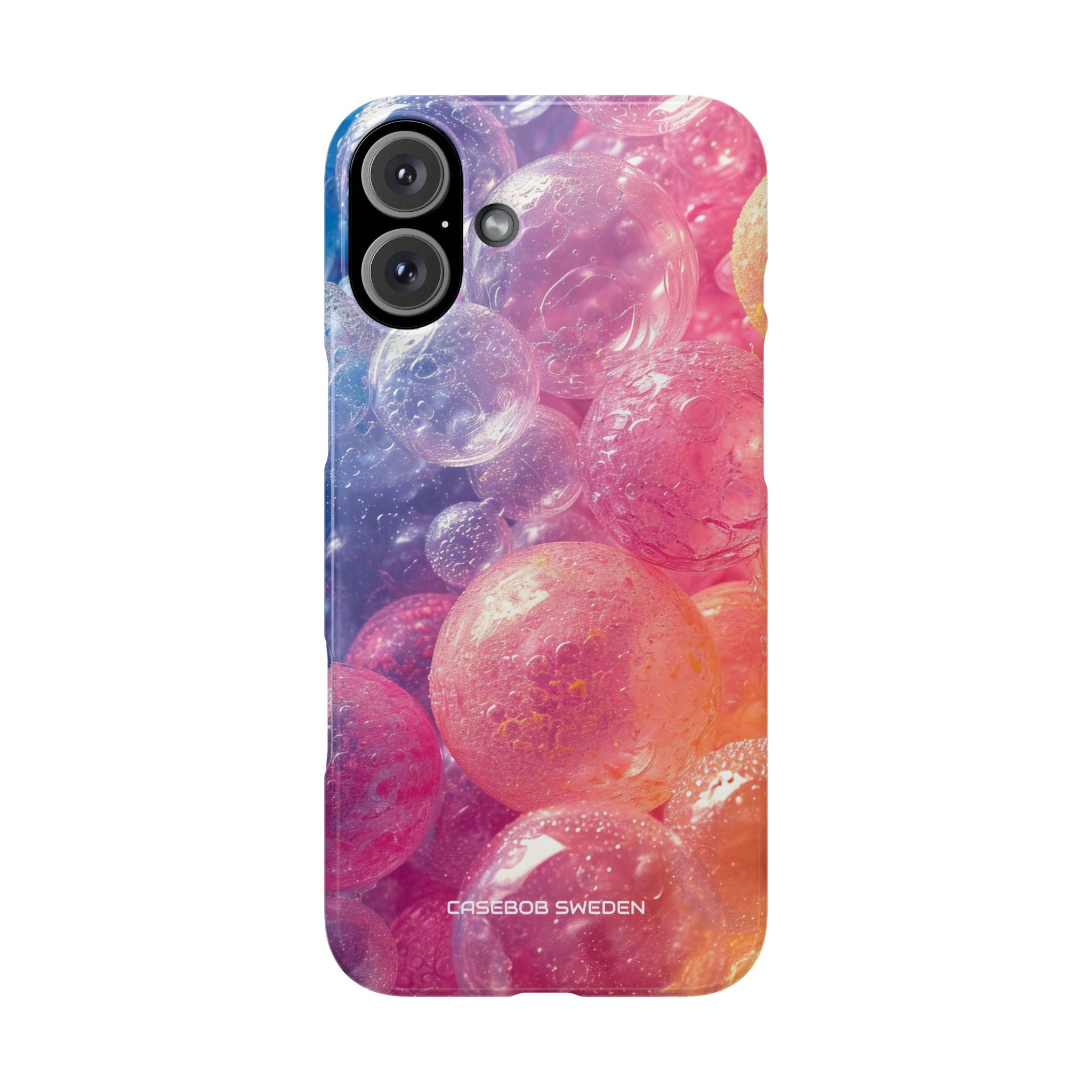 Pink Blue Glossy Spheres - Slim iPhone 16 Phone Case