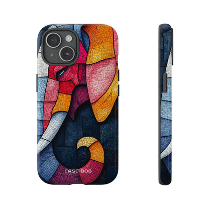 Elephant Mosaic iPhone 15 Case - Tough