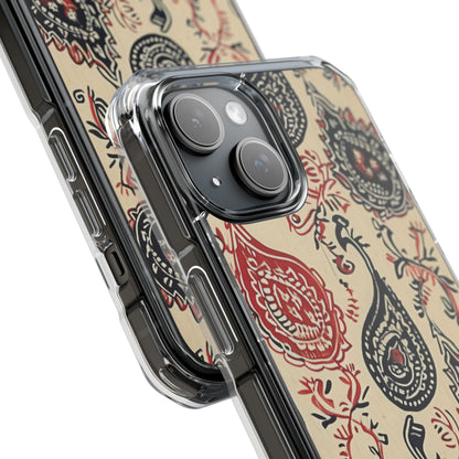Navy Paisley Swirl iPhone 15 - Impact Clear+