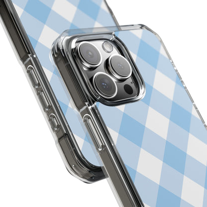 Soft Blue Gingham Elegance iPhone Case - Impact