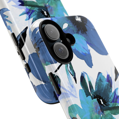 Blue Blossom Radiance iPhone 16 Plus Case - Tough