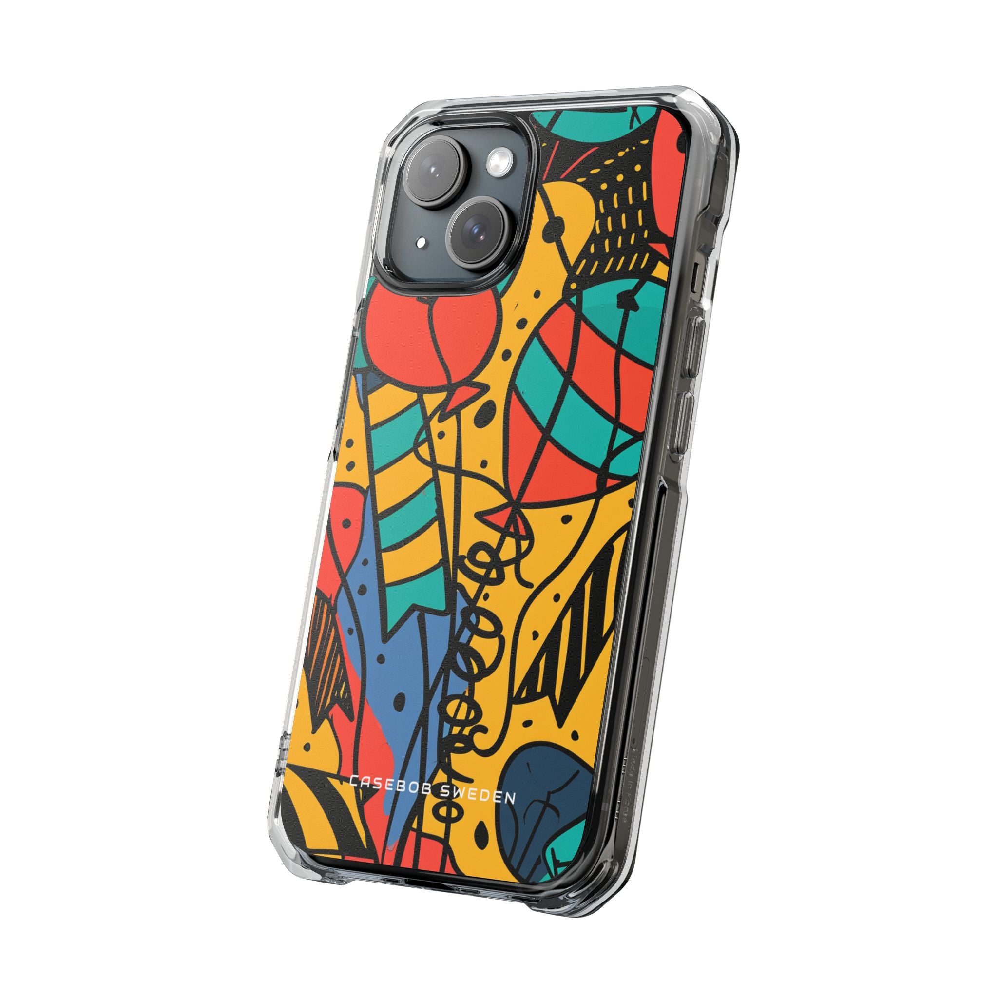 Playful Lines in Motion iPhone 15 - Clear Impact Phone Case