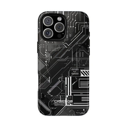 Futuristisches Schaltkreisgitter iPhone 16 - Tough+