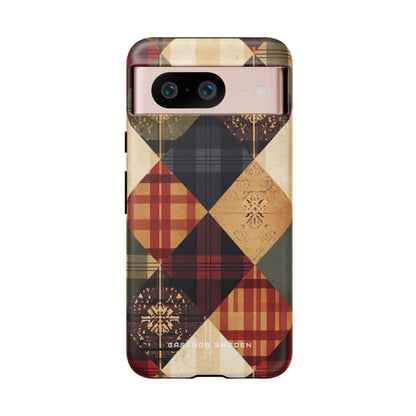 Rustic Geometric Patchwork Harmony Google Pixel 8 - Tough Phone Case