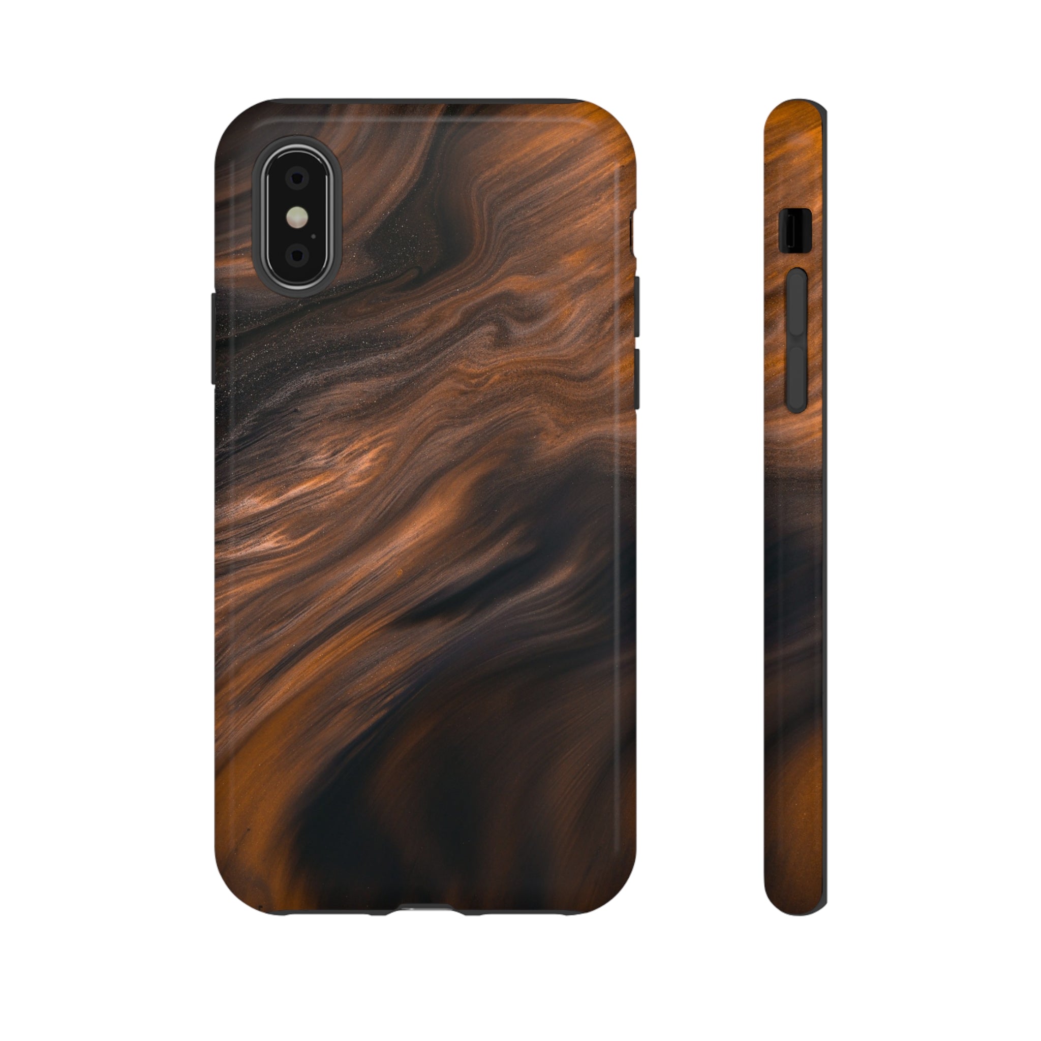 Brown Mist Ink Art iPhone Case (Protective) iPhone X Glossy Phone Case