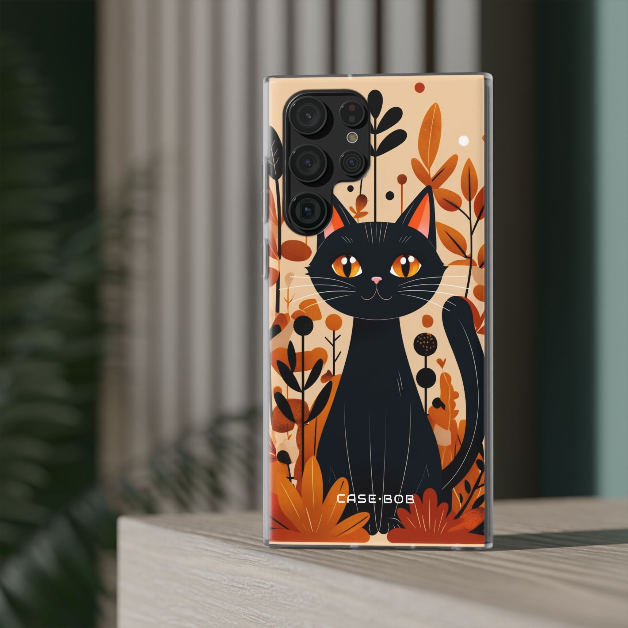Black Cat Glow Samsung S22 Ultra Case - Soft