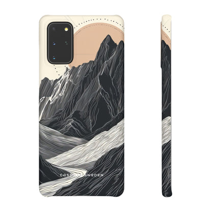 Minimalist Mountain Landscape with Flowing River Samsung S20 - Slim Phone Case