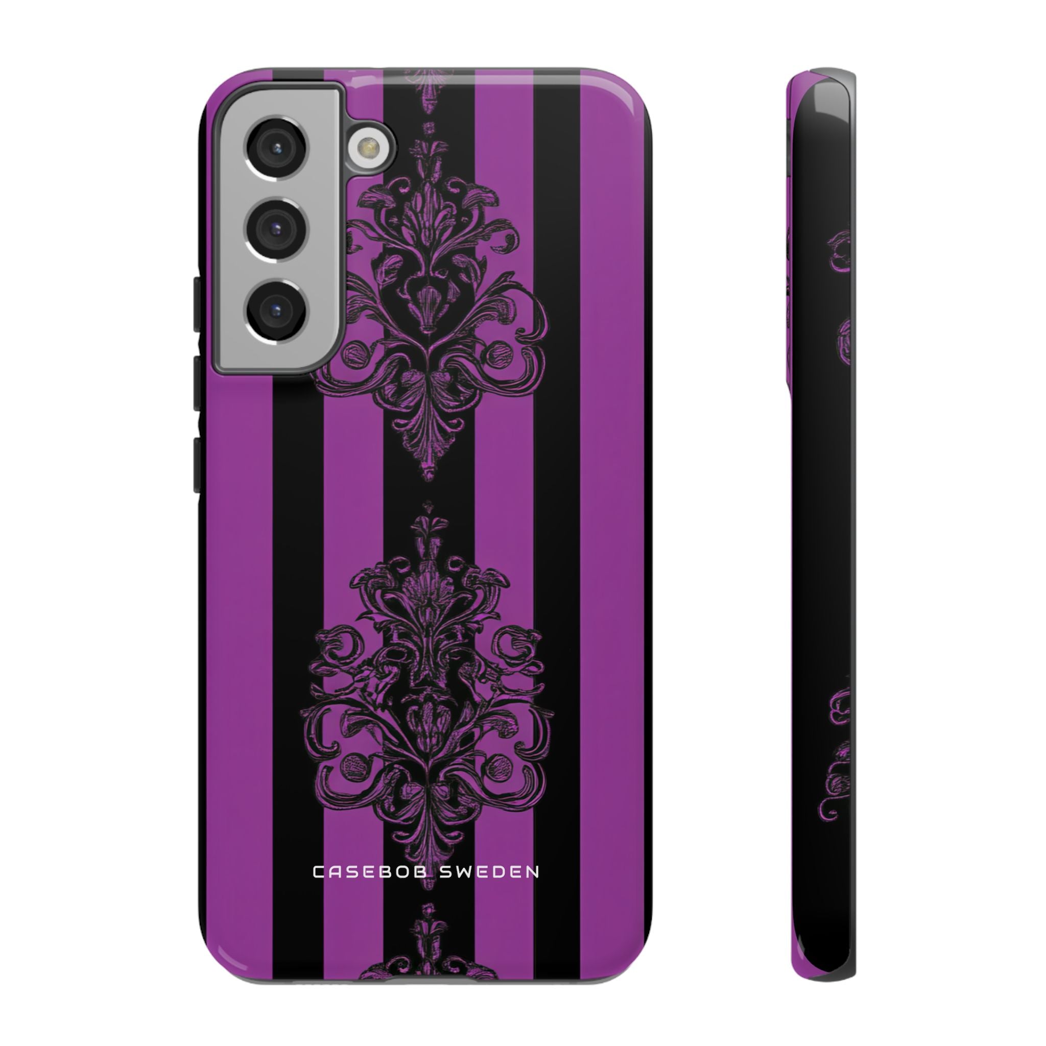 Gothic Elegance with Vertical Stripes and Ornamental Motifs  Samsung S22 - Tough Phone Case