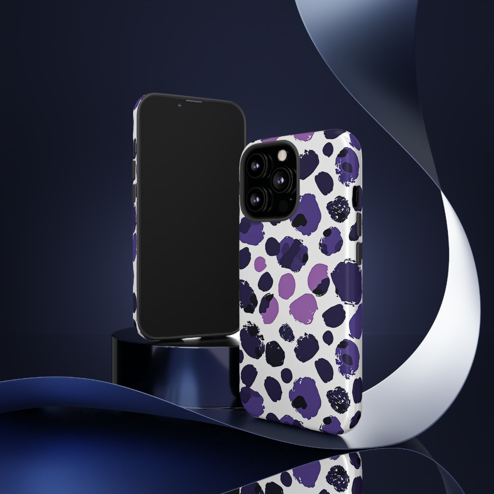 Purple Dots Abstract Minimal Case - Protective Phone Case