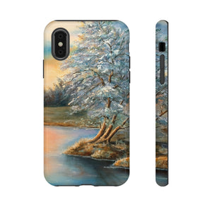 Oil Panting - Sunset on the lake - Protective Phone Case