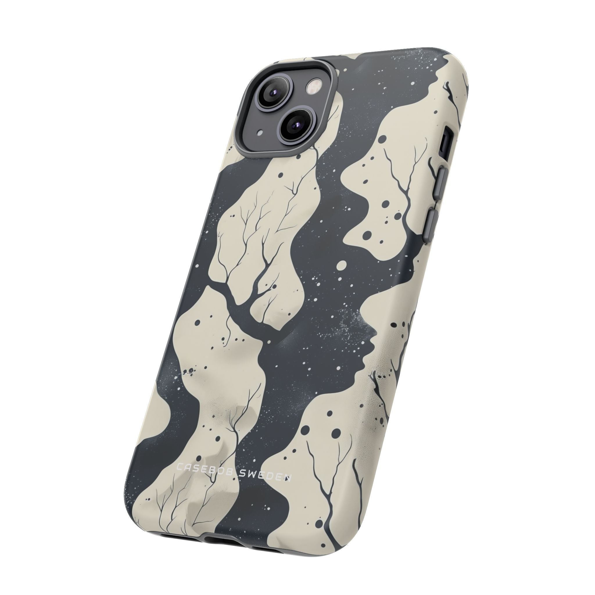 Organic Fluid Silhouettes with Cosmic Depth iPhone 14 - Tough Phone Case