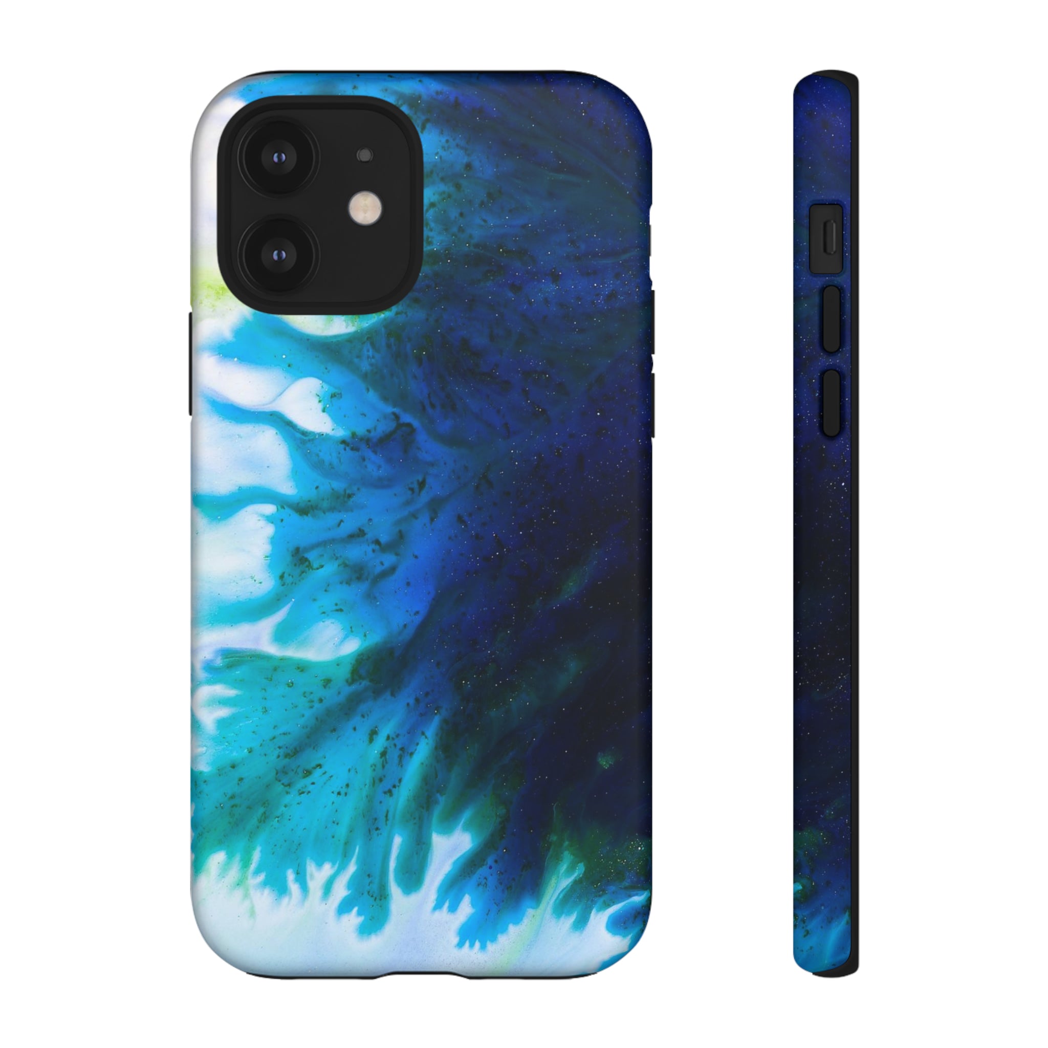 Blue Liquid Ink Art - Protective Phone Case