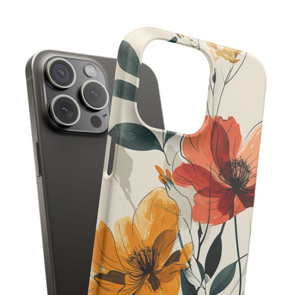 Elegant Floral Harmony iPhone 15 - Slim Phone Case