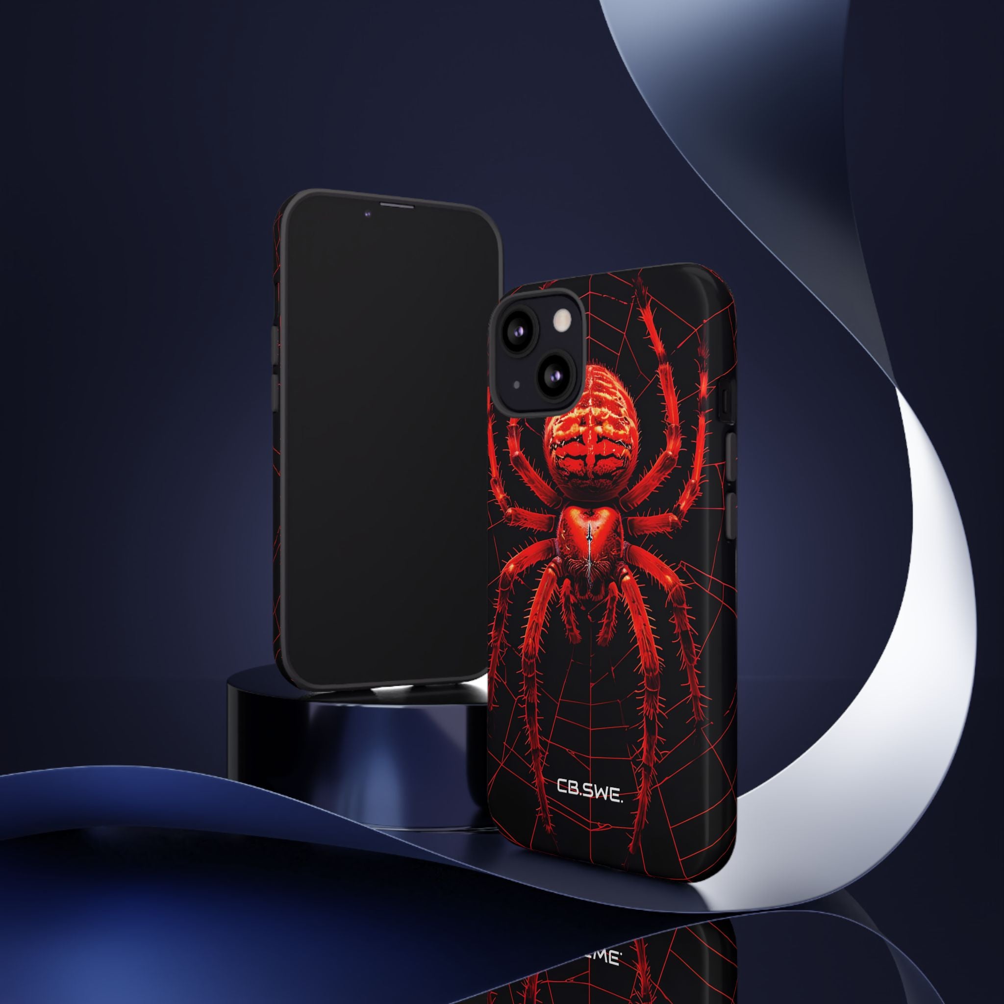 Vivid Neon Red Spider Intricate Web iPhone 13 - Tough