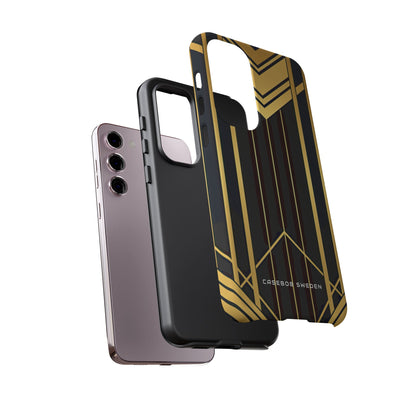 "Golden Art Deco Symmetry in Geometric Elegance" Samsung S23 - Tough Phone Case