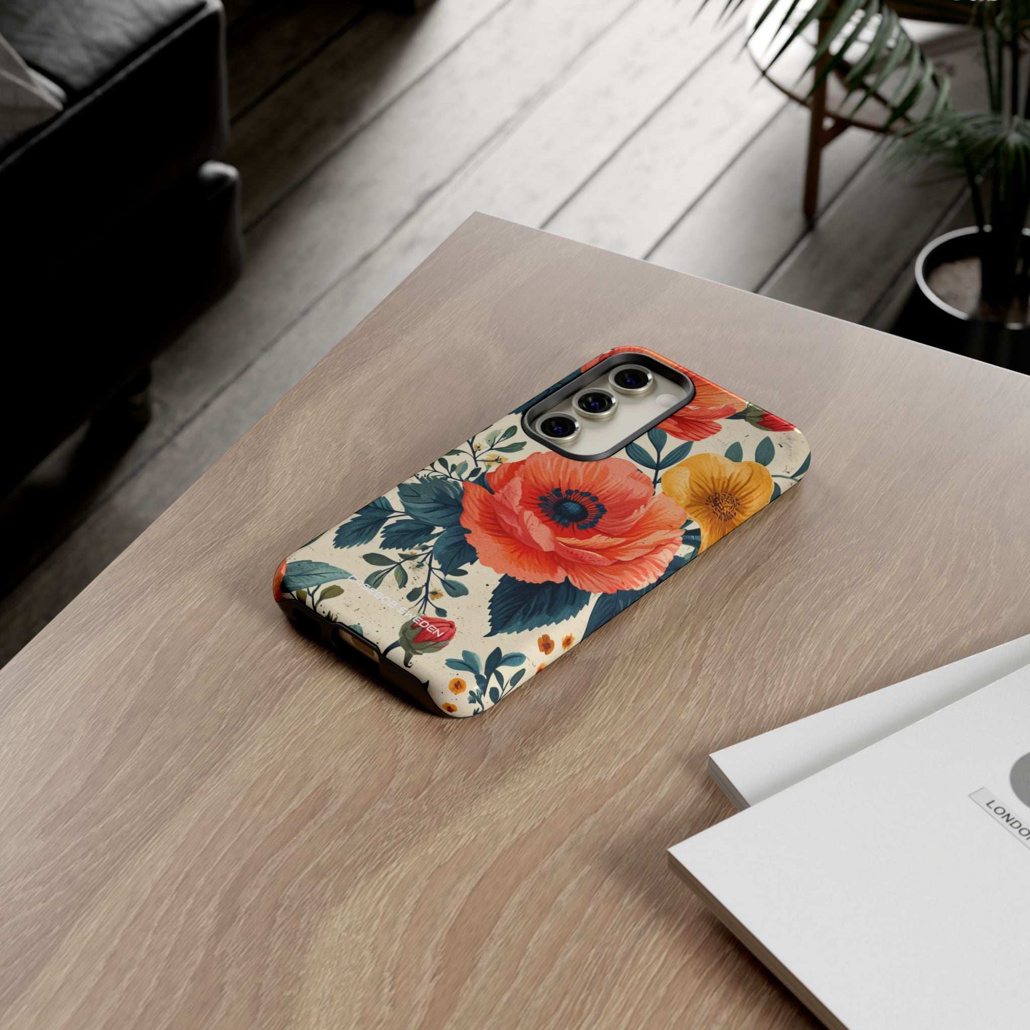 Vibrant Botanical Poppies - Tough Samsung S23 Phone Case