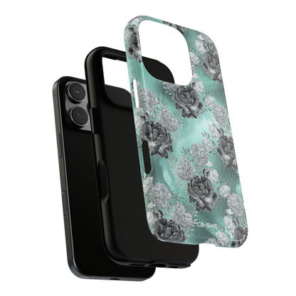 Teal Floral Elegance - iPhone Case